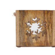 Natural Wooden Snowflake Tealight Candle Holder - Thumb 3