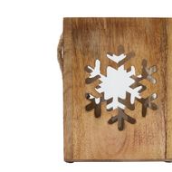 Natural Wooden Large Snowflake Tealight Candle Holder - Thumb 3