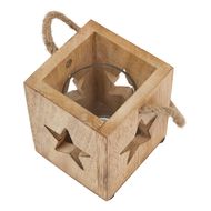 Natural Wooden Small Star Tealight Candle Holder - Thumb 2