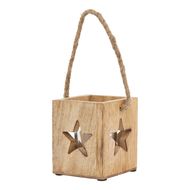 Natural Wooden Small Star Tealight Candle Holder - Thumb 1