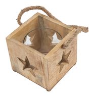 Natural Wooden Star Tealight Candle Holder - Thumb 2
