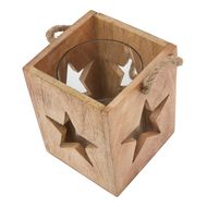 Natural Wooden Large Star Tealight Candle Holder - Thumb 2