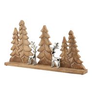 Wood And Metal Tree And Reindeer Decoration - Thumb 1