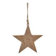 Natural Wooden Patterned Hanging Star - Thumb 2