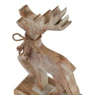 White Wash Collection Wooden Sparkle Reindeer Decoration - Thumb 2