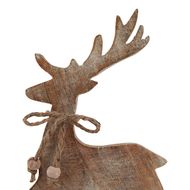 White Wash Collection Wooden Sparkle Reindeer Decoration - Thumb 3