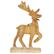 White Wash Collection Wooden Sparkle Reindeer Decoration - Thumb 3