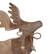 White Wash Collection Wooden Sparkle Stag Decoration - Thumb 3