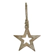 White Wash Collection Small Wooden Hanging Star Decoration - Thumb 2