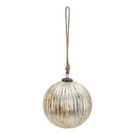 Burnished Glass Fluted Bauble - Thumb 1