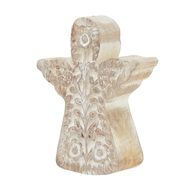 White Wash Collection Patterned Large Angel Decoration - Thumb 1