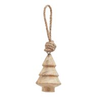 Natural Hand Turned Wooden Tree Bauble - Thumb 1