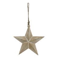 White Wash Collection Hanging Star Decoration - Thumb 2