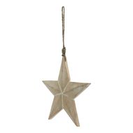 White Wash Collection Hanging Star Decoration - Thumb 1