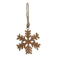 Natural Wooden Hanging Snowflake Decoration - Thumb 1