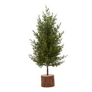 Small Gree Fir Tree In Wood Log - Thumb 1