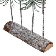 Medium Snowy Spindle Tree Quad In Wood Log - Thumb 3