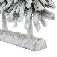 Small Snowy Fir Tree Due On Wood Log - Thumb 3