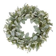 Winter Wreath With Lambs Ear And Wax Flower - Thumb 1