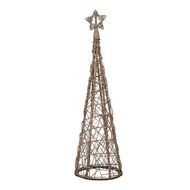 Small LED Wicker Christmas Tree With Star - Thumb 1