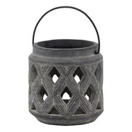 Amalfi Grey Lattice Lantern - Thumb 1