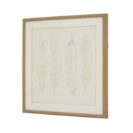 Alta White Feathers Art Mounted In Beaded Frame - Thumb 2