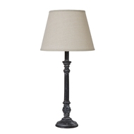Isca Stem Table Lamp With Linen Shade - Thumb 1