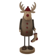 Rustic Rudolf With Stocking Decoration - Thumb 1