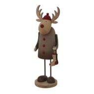 Large Rustic Rudolf With Stocking Decoration - Thumb 2