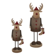 Large Rustic Rudolf With Stocking Decoration - Thumb 3