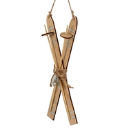 Large Natural Rustic Crossed Skis - Thumb 3