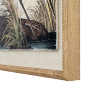 Flora & Fauna Collection Heron On Linen In Beaded Frame - Thumb 2