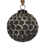 Grey Metallic Collection Large Honey Combe Bauble - Thumb 2