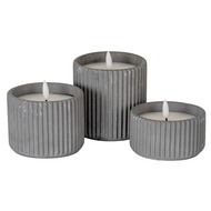 Luxe Collection Natural Glow Grey Ribbed Large  Led Candle - Thumb 3