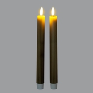 Luxe Collection Natural Glow Sage  Ribbed Taper Candles - Thumb 2
