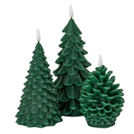 Luxe Collection Natural Glow Green Pinecone LED Wax Candle - Thumb 3