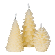 Luxe Collection Natural Glow Cream Pinecone LED Wax Candle - Thumb 3