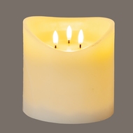 Luxe Collection Natural Glow 6x6 Cream Melted LED Candle - Thumb 2