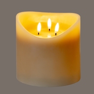 Luxe Collection Natural Glow 6x6 Taupe Melted LED Candle - Thumb 2