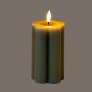 Luxe Collection Natural Glow 2.75x5 Grey Pillar LED Candle - Thumb 2