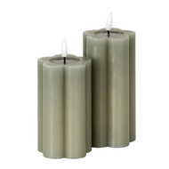 Luxe Collection Natural Glow 2.75x5 Grey Pillar LED Candle - Thumb 3