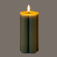 Luxe Collection Natural Glow 2.75x6 Grey Pillar LED Candle - Thumb 2