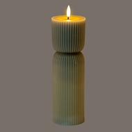 Luxe Collection Natural Glow 2.75x10 Grey Carved LED Candle - Thumb 2