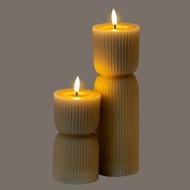 Luxe Collection Natural Glow 2.75x6 Stone Carved LED Candle - Thumb 4