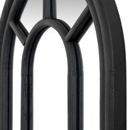 Black Wood Tall Arched Window Mirror - Thumb 2