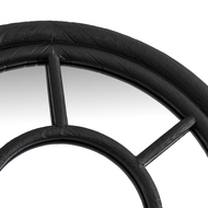 Black Wood Tall Arched Window Mirror - Thumb 3