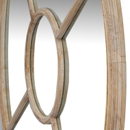 Washed Wood Round Window Mirror - Thumb 2