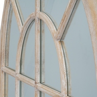 Washed Wood Arched Window Mirror - Thumb 2