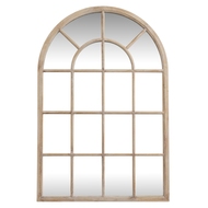 Washed Wood Arched Window Mirror - Thumb 1