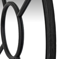 Black Wood Round Window Mirror - Thumb 2